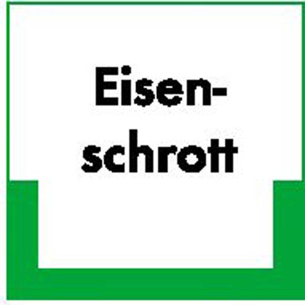 Abfallkennzeichnung - Textschild, Eisenschrott, Größe (BxH): 40,0 x 40,0 cm