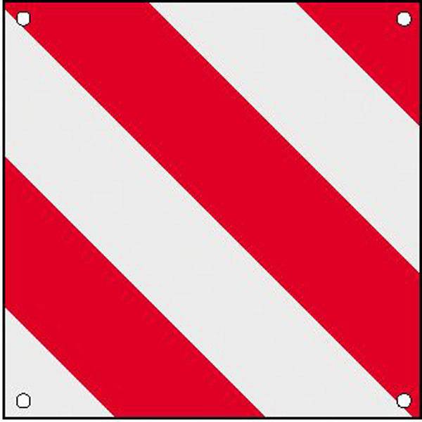 Warntafel überbreite und überlange Straßentransporte, 42,3 x 42,3 cm