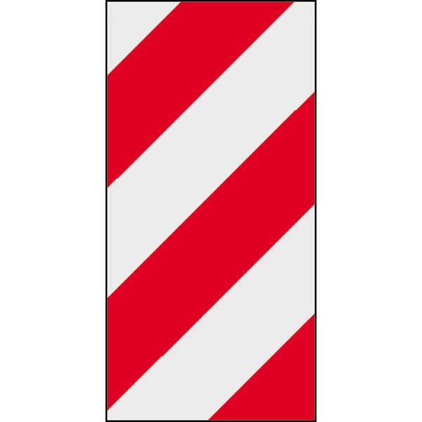 Warntafel für überlange und überbreite Kfz, linksweisend, 56,4x28,2 cm