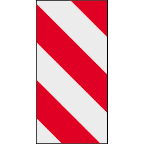 Warntafel für überlange und überbreite Kfz, rechtsweisend 56,4x28,2 cm