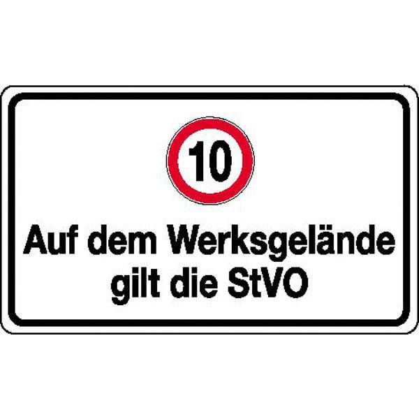 Auf dem Werksgelände gilt die StVO Verkehrsschild, Alu geprägt, Gr. 60x40 cm