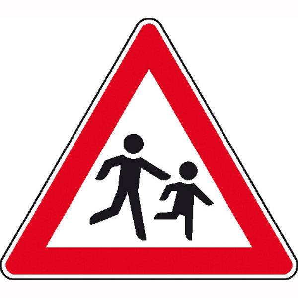 Verkehrsschild nach StVO Typ 1, Nr. 136-20 Kinder, Alu refl., 90,0 cm StVO - Nr. 136-20
