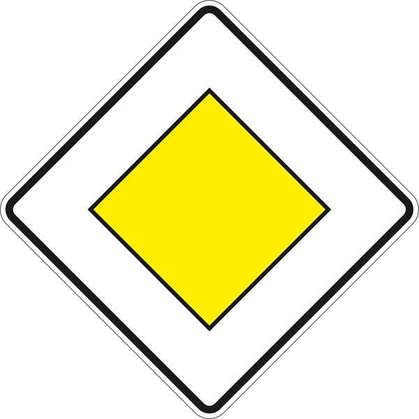Verkehrsschild nach StVO Typ 1 Nr. 306, Vorfahrtstr. 60 x 60 cm StVO - Nr. 306