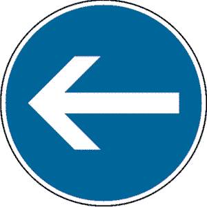 Vorgeschriebene Fahrtrichtung Verkehrsschild StVO Nr. 211, 42 cm StVO - Nr. 209, Nr. 211, Nr. 222