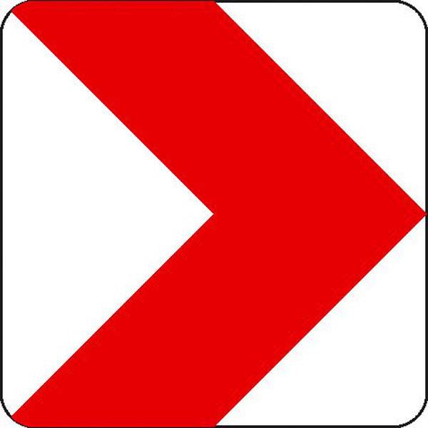 Richtungstafel rechtsweisend, Verkehrsschild StVO, Nr. 625-20, 50x50 cm StVO - Nr. 625-20