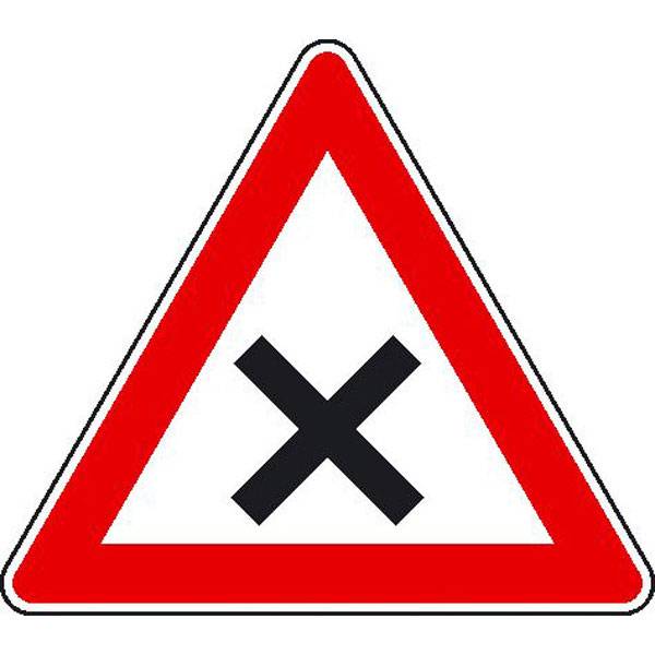 Kreuzung mit Vorfahrt von rechts Verkehrsschild StVO Nr. 102 , 90 cm StVO - Nr. 102