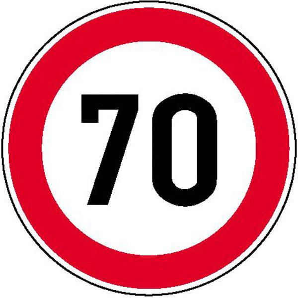 Zulässige Höchstgeschwindigkeit, Verkehrsschild StVO Nr. 274, 42 cm StVO - Nr. 274-70