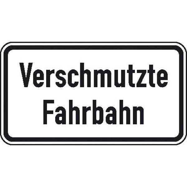 Verkehrsschild nach STVO / Typ 1, Nr. 1006-35 Verschmutzte Fahrbahn, Alu refl., Größe 60,00 cm x 33,00 cm