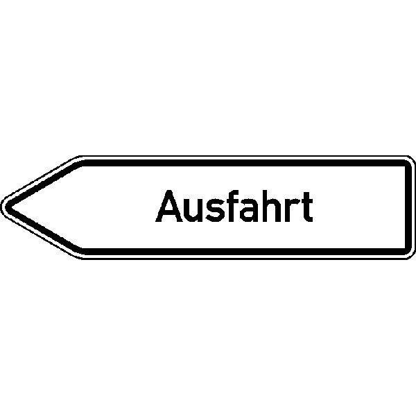 Innerbetrieblicher Wegweiser links Ausfahrt, 140x35 cm