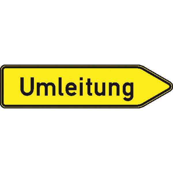 Verkehrsschild nach STVO / Typ 1, Nr. 454-20 Umleitungswegweiser rechts, Alu refl., Größe 140,00 cm x 35,00 cm