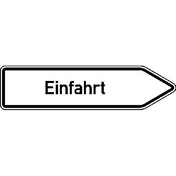 Innerbetrieblicher Wegweiser rechts Einfahrt, Alu refl., 140x35 cm