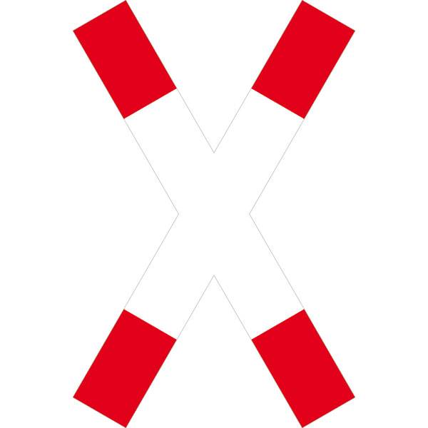 Verkehrszeichen - StVO, Andreaskreuz, gekantet und verschweißt, Größe: 135 x 18