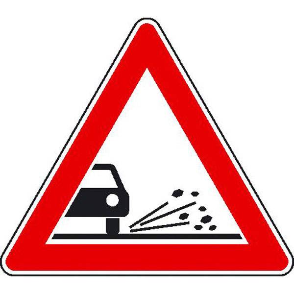 Verkehrsschild nach StVO Typ 1, Nr. 116 Splitt, Schotter, Größe 90,00 cm