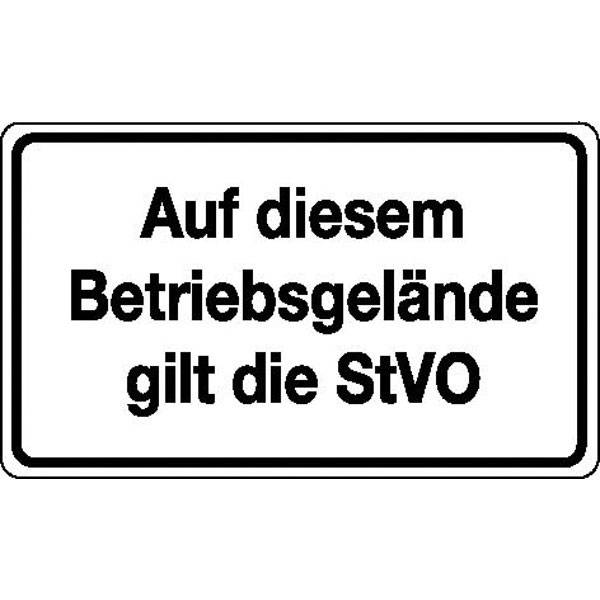 Auf dem Betriebsgelände gilt die StVO Verkehrsschild, Alu geprägt, Gr. 40x30 cm