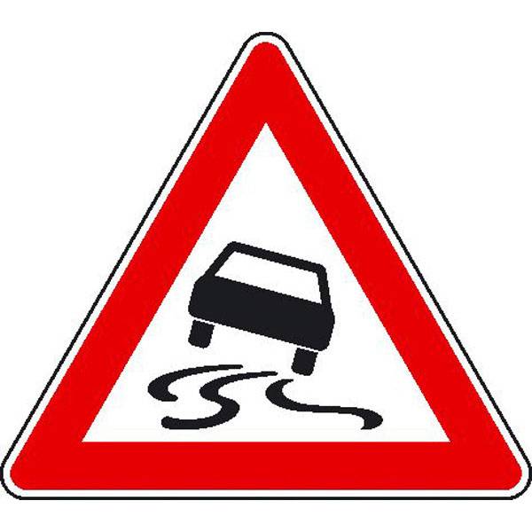 Schleudergefahr bei Nässe oder Schmutz, Verkehrsschild StVO, Nr. 114, 90 cm StVO - Nr. 114