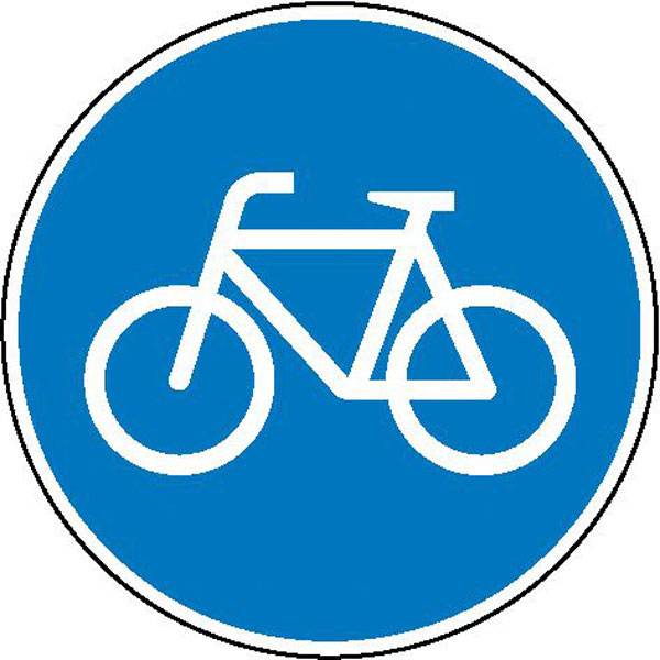 Verkehrsschild nach StVO Typ 1 Nr. 237, Sonderweg Radfahrer, Durchm.: 42,0 cm