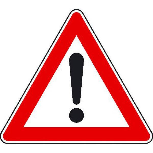 Gefahrstelle Verkehrsschild STVO Typ 1, Nr. 101, 63 cm StVO - Nr. 101