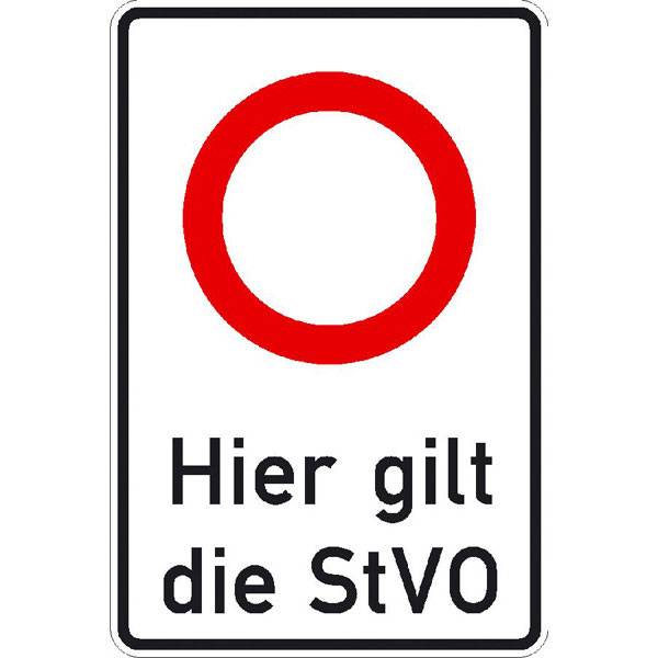 Hier gilt die StVO, Höchstgeschwindigkeit..., Verkehrsschild StVO, 60x90 cm