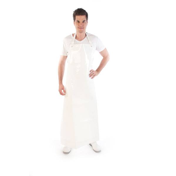 PU Schürze weiß 300 my Stärk PU-Latzschürze, weiß, wasserdicht, glatt