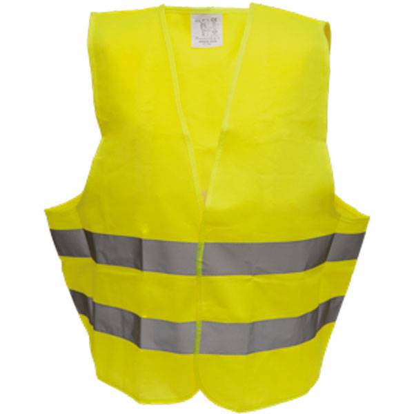 Warnschutzweste Herren gelb zwei Reflexstreifen und Klettverschluss
