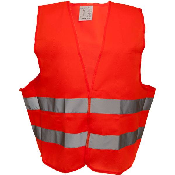 Warnschutzweste Herren orange mit zwei Reflexstreifen und Klettverschluss