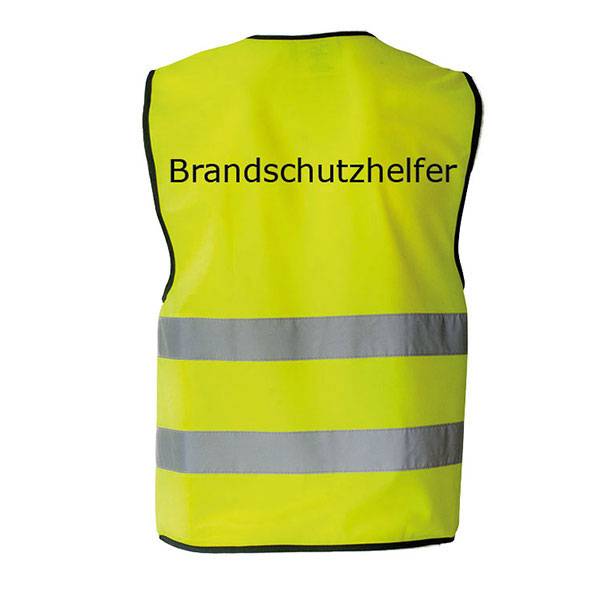 Warnweste für Brandschutzhelfer, Farbe: fluoreszierend gelb