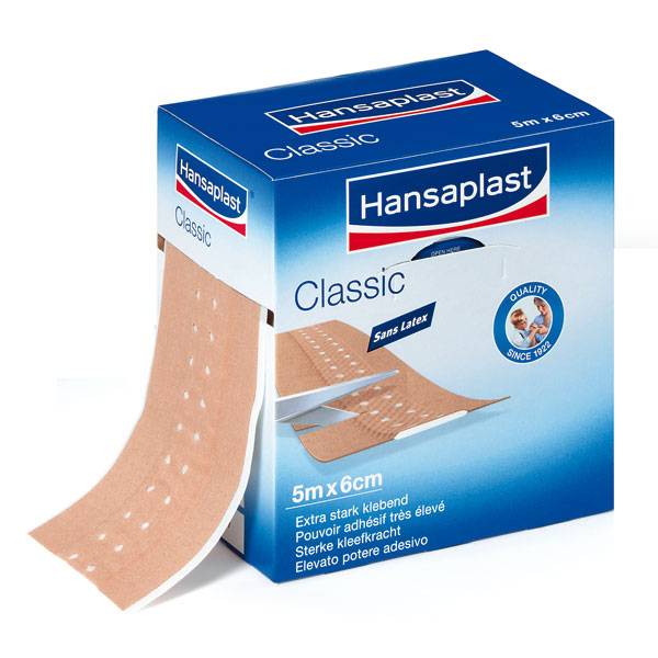 Wundversorgung Pflaster, Hansaplast CLASSIC, Textiler Wundschnellverband, 5 m x 6 cm