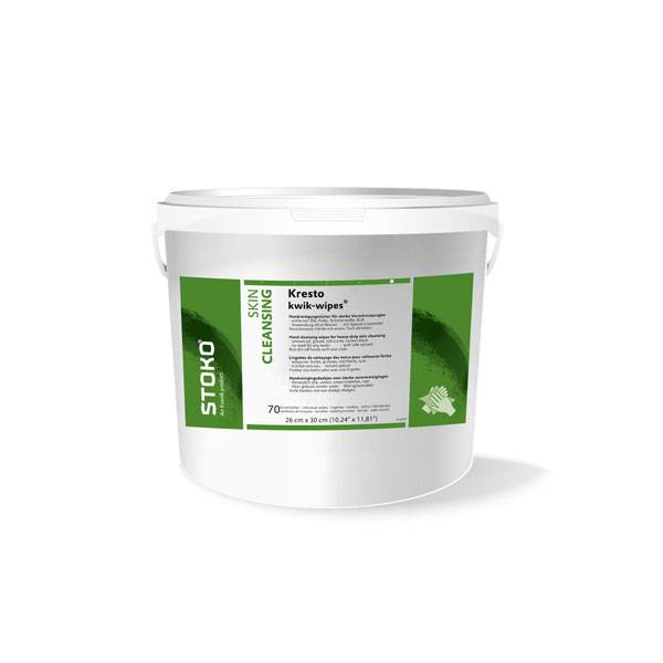 Handreinigung, Handreinigungstuch Kresto kwik-wipes®, Spende-Eimer 70 Stk., gegen Verschmutzungen