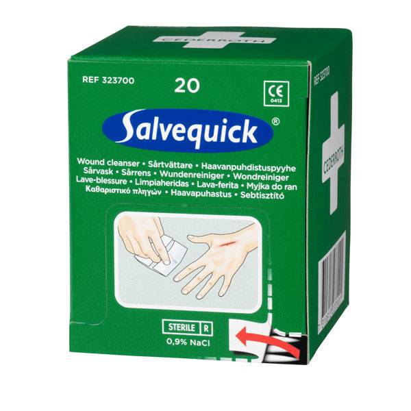 Salvequick Wundreinigungstücher die Cederroth Erste-Hilfe-Station, Refill 323700