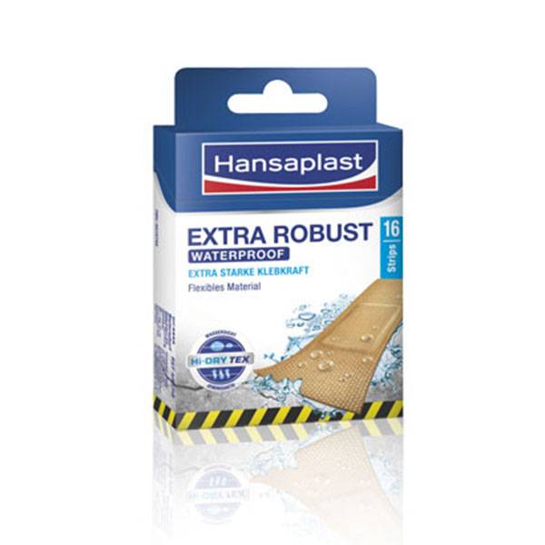 Pflaster, Hansaplast EXTRA ROBUST, wasserfestes Textilpflaster, 16 Strips