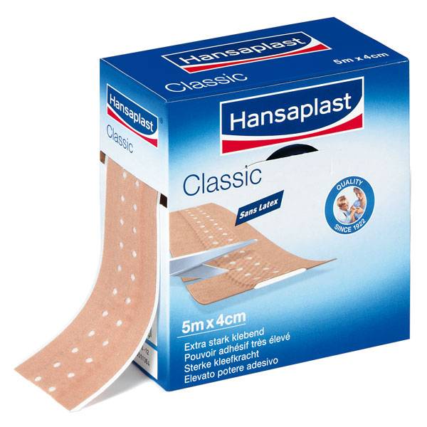 Wundversorgung Pflaster, Hansaplast CLASSIC, Textiler Wundschnelverband, 5 m x 4 cm