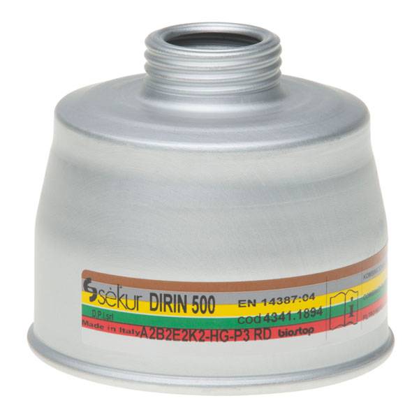 Ekastu Aluminiumfilter DIRIN 500 ABEK2 Hg-P3R D mit Rundgewinde