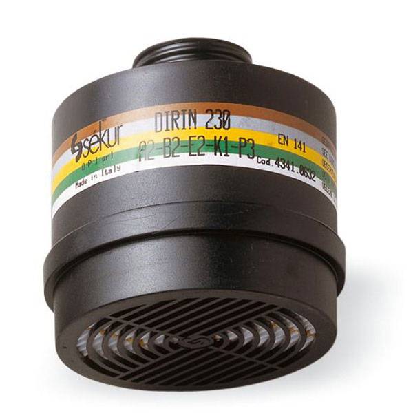 Atemschutz Mehrbereichsfilter, Mehrbereichs-Kombifilter DIRIN 230 A2 B2 E2 K2-P3R D, DIN EN 14387