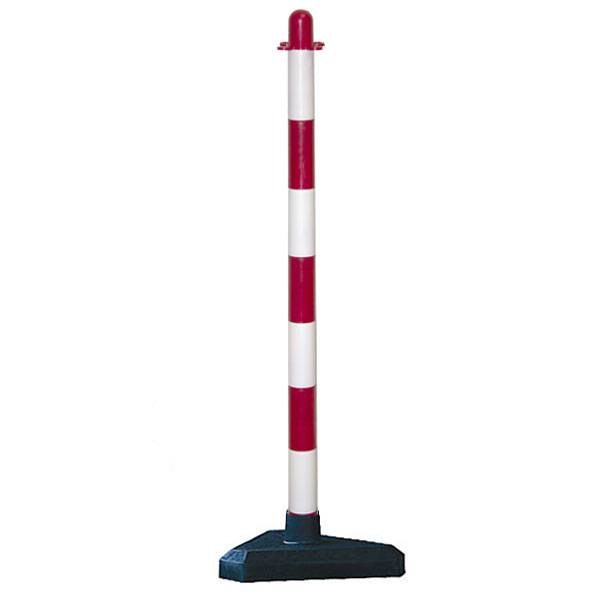 Kettenständer rot/weiß, Durchmesser 4,0 cm, H 90 cm, Kunststoff -Secur 1dreieckiger Standfuß