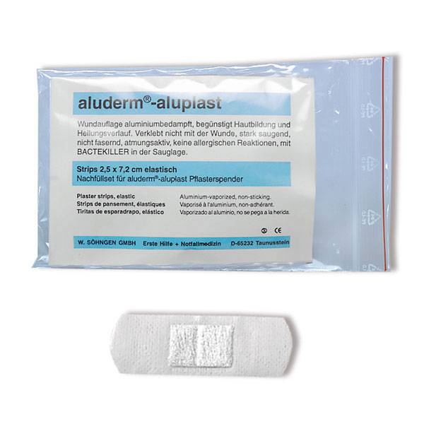 Nachfüllset aluderm©-aluplast, Strips, elastisch, 1VE=30 St., 7,2x2,5 cm