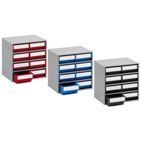 TRESTON Schubladenmagazin, 8 Schubladen à 18,6 x 8,2 x 30,0 cm, inkl. Etiketten Version: 05 - rot
