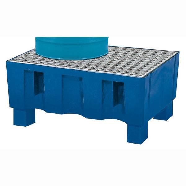 PE- Auffangwanne, Gitterrost, Gefahrenstoffbest. Auffangvol. 60 L, Last 150 kg/qm, 71,4x51,4x33 cm