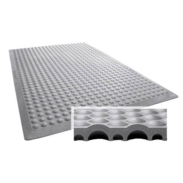 Bodenbelag Arbeitsplatzmatten MILTEX YOGA Modul, Bodenbelag Naturkautschuk, grau 60 x 90 cm, 5,3 kg