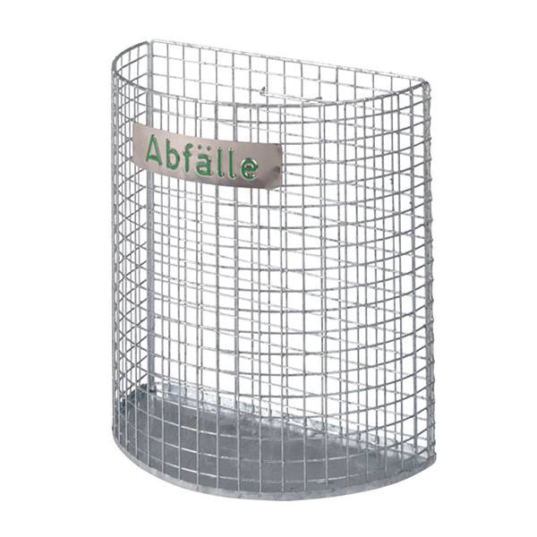 Außen Abfallbehälter "FILIGRANO ", Wandmontage, feuerverzinkt, H 400 x D 310 mm, 18 Ltr.