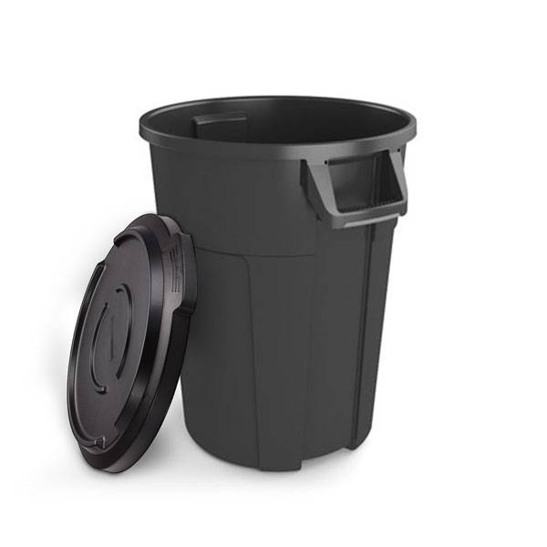 rothopro Mülltonne und Mehrzweckbehälter, stabile Griffe und robuster Deckel Version: 01 - schwarz