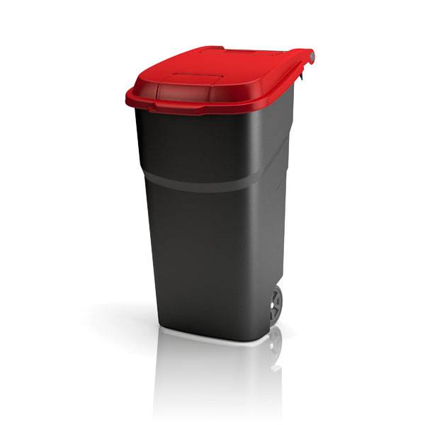 Mülltonne Abfallbehälter 100 Liter für den Innen- und Außeneinsatz Version: 01 - rot