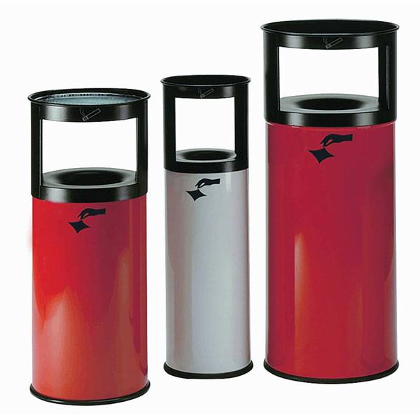 Ascher Standascher Abfallbehälter TKG Kombi Abfallsammler, Florenz, 25 ltr., weiß, rot,grau, schwarz Version: 1 - weiß