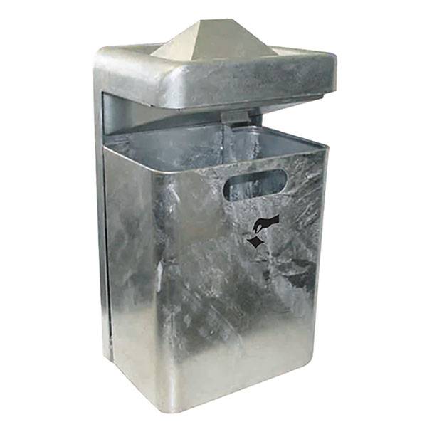 Abfallbehälter, Außenbereich, mit Pyramidenascher, 54,0/70,0 x 32,0 x 26,0 cm