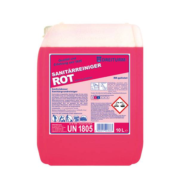 DREITURM Sanitärreiniger rot, Inhalt: 10 l
