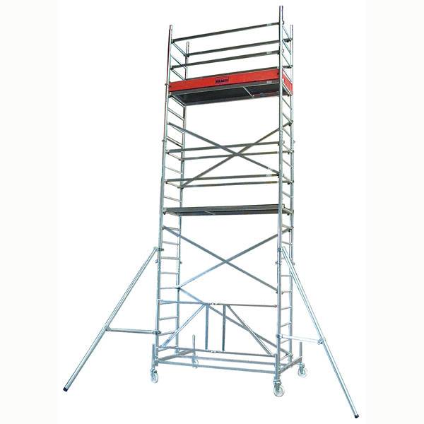 Rollgerüste Faltgerüst (Alu), Arbeitshöhe 11,8 m, Standhöhe 9,8 m,Gerüsthöhe 11 m, Gewicht 219,3 kg