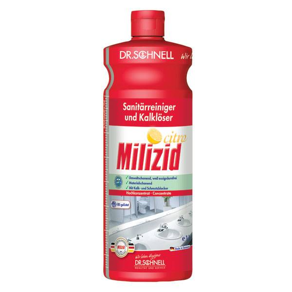 Sanitärraumreinigung MILIZID Citro, Unterhaltsreiniger f. Sanitärbereiche, 1 Liter