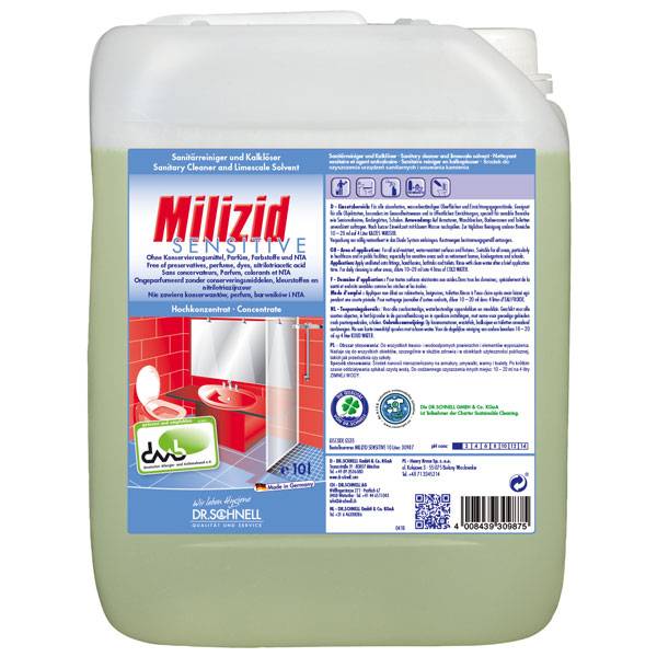 Dr. Schnell Milizid sensitive Sanitärreiniger/Kalklöser, Inhalt: 10 l