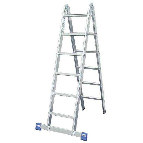 Gelenk-Doppelleiter, (Alu), Höhe 3,3 m, Leiternhöhe 1,75 m, Leiternlänge 3,6 m, Gewicht 8,6 kg