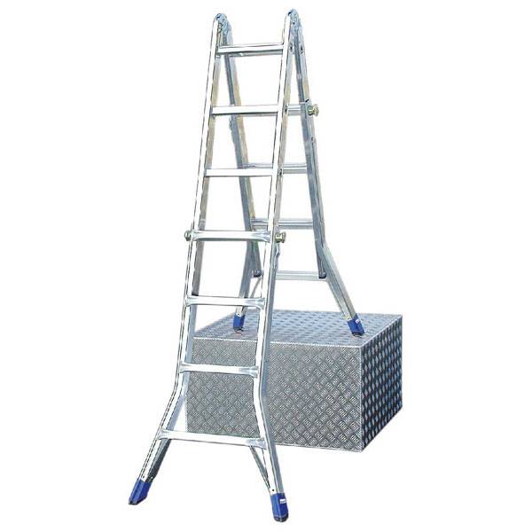 Gelenk-TeleskopLeiter (Alu), Arbeitshöhe 6,35 m, 16,0 kg ClickMatic-System, Norm EN131,