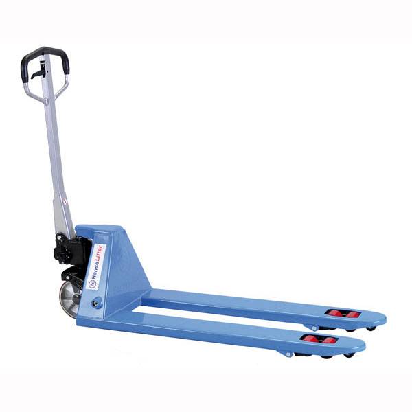 Gabelhubwagen mit Tandemgabelrollen, Gabelhubwagen Tragfähigk.: 2500kg, Hubhöhe: 205mm